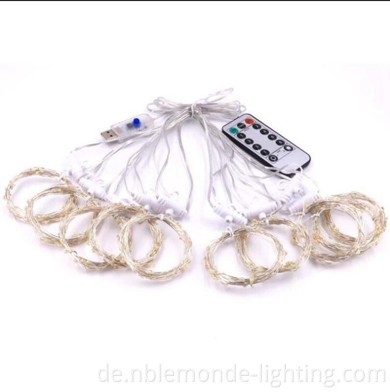 Festive Glow Copper Wire Curtain String Lights